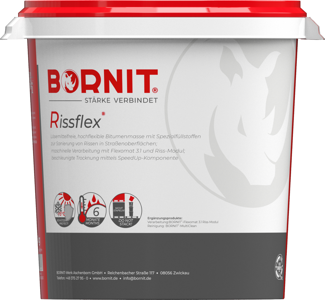 BORNIT Rissflex 30 kg/Eimer schwarz – Bitumen-Reparaturmasse