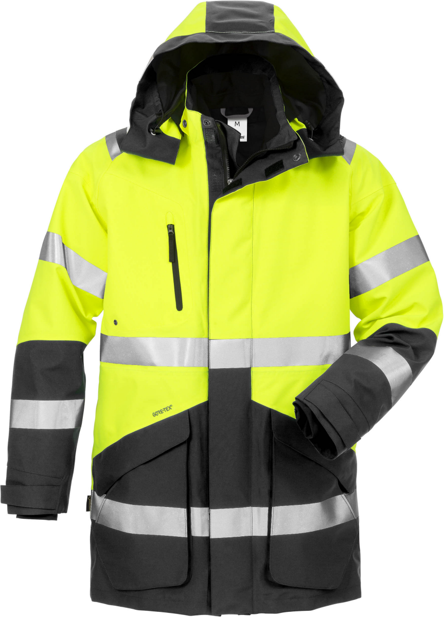 Fristads Warnschutz-Jacke High Vis Winterjacke Kl. 3 4043 PP Warnschutz-Gelb/Marine | Gelb (437925) | 3XL | 119630-171-3XL