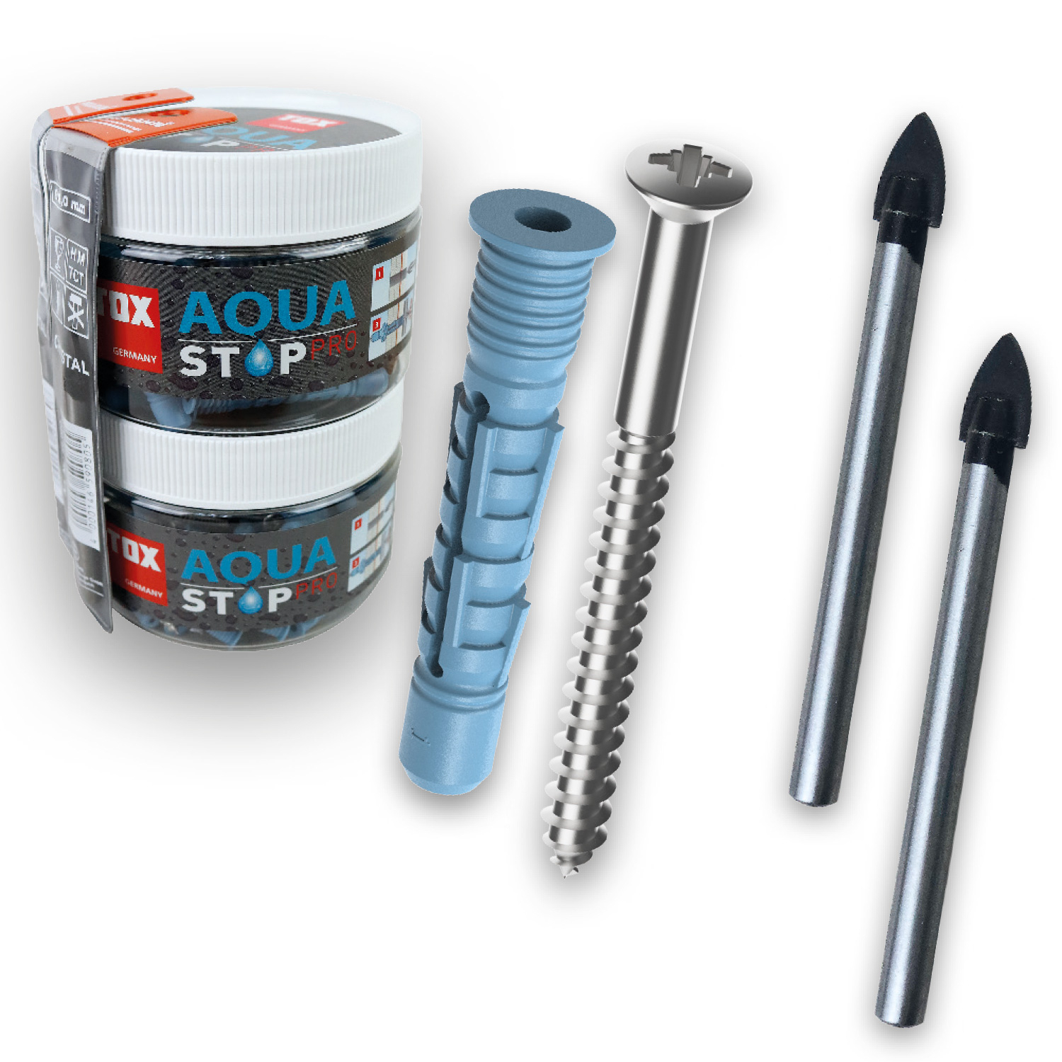 TOX Allzweckdübel Aqua Stop Pro 62tlg. + Schraube + Bohrer