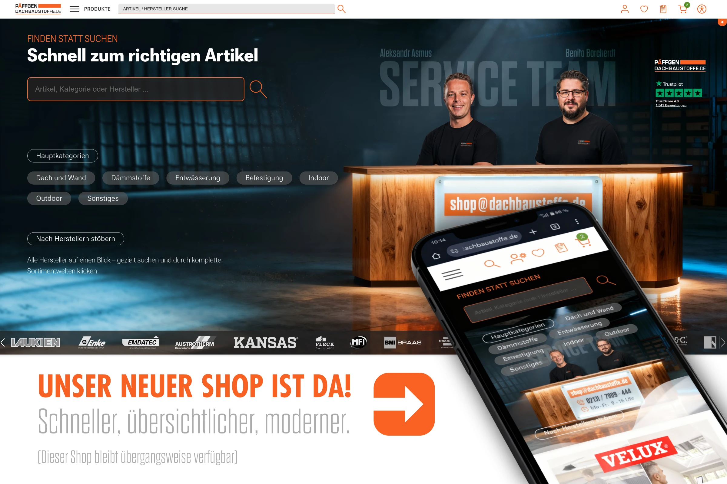 Neuer dachbaustoffe.de WebShop